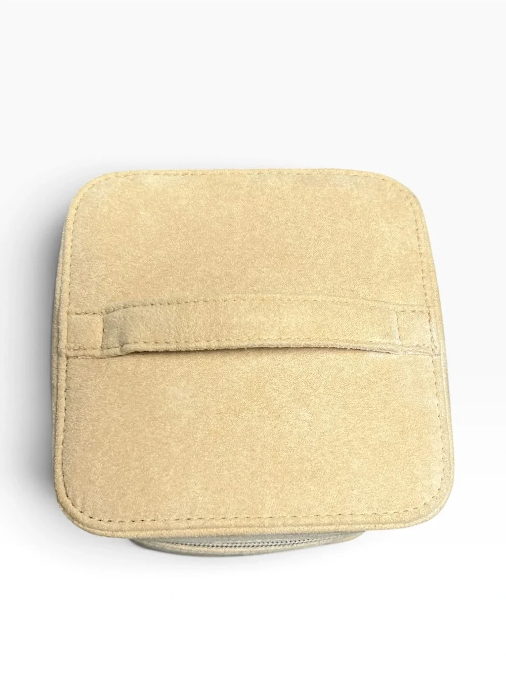 Michael Kors Cream Faux Vegan Suede Cosmetic Cube Makeup Bag